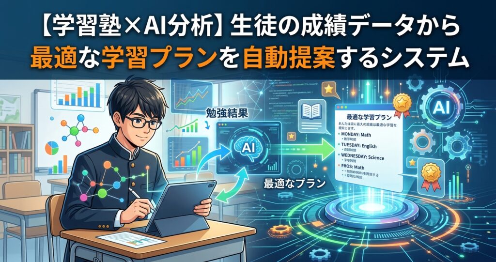 【学習塾×AI分析】生徒の成績データから最適な学習プランを自動提案するシステム