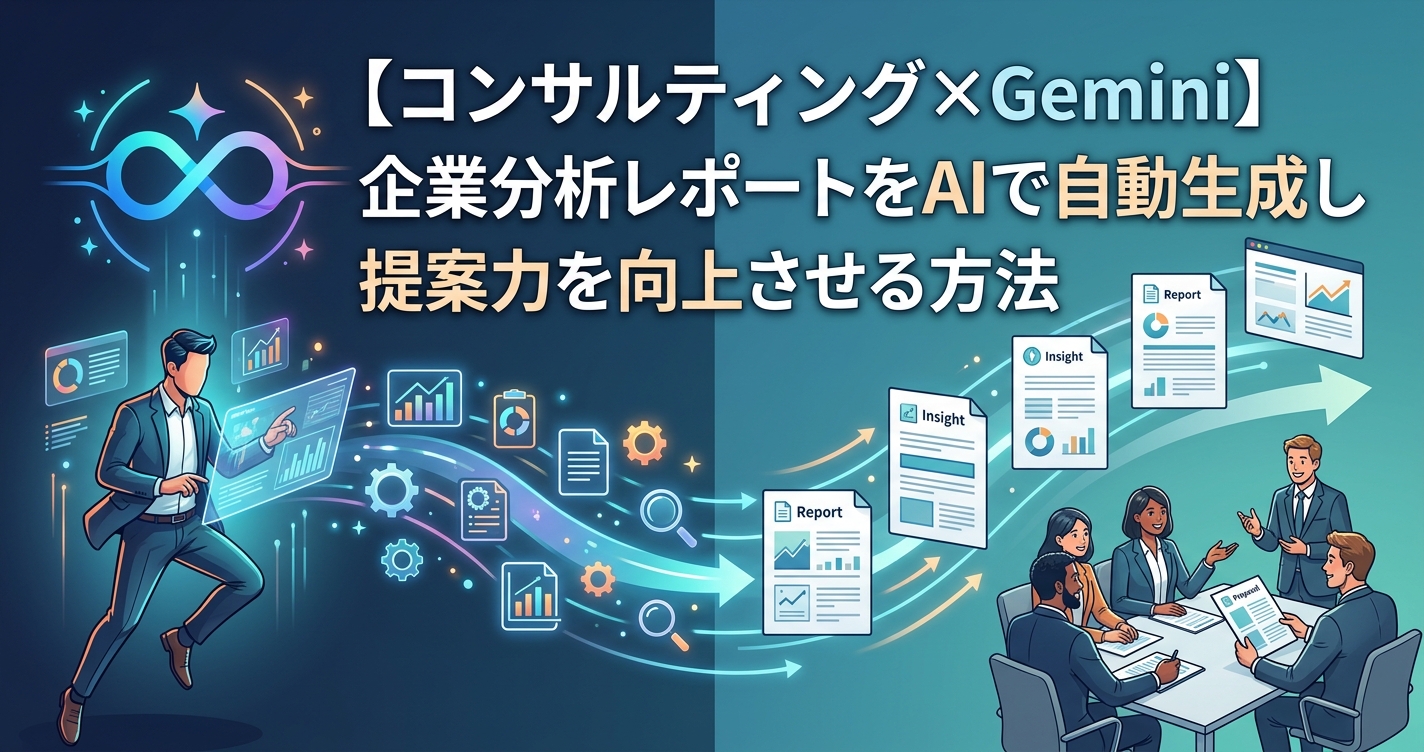 【コンサルティング×Gemini】企業分析レポートをAIで自動生成し提案力を向上させる方法