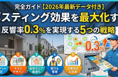ポスティング効果を最大化する完全ガイド【2026年最新データ付き】反響率0.3%を実現する5つの戦略