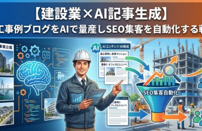 【建設業×AI記事生成】施工事例ブログをAIで量産しSEO集客を自動化する戦略