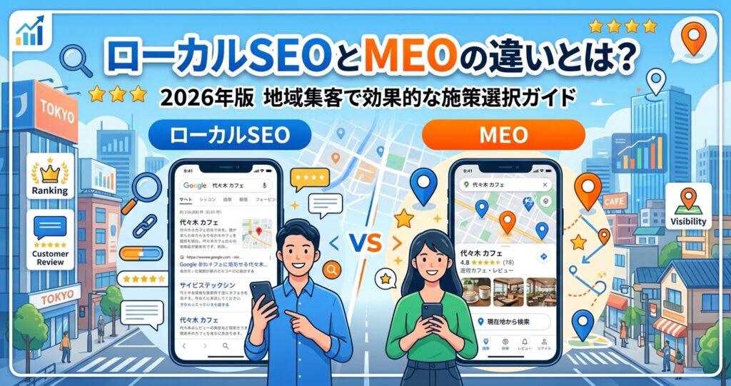ローカルSEOとMEOの違いとは？2026年版地域集客で効果的な施策選択ガイド