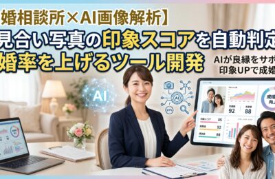 【結婚相談所×AI画像解析】お見合い写真の印象スコアを自動判定し成婚率を上げるツール開発