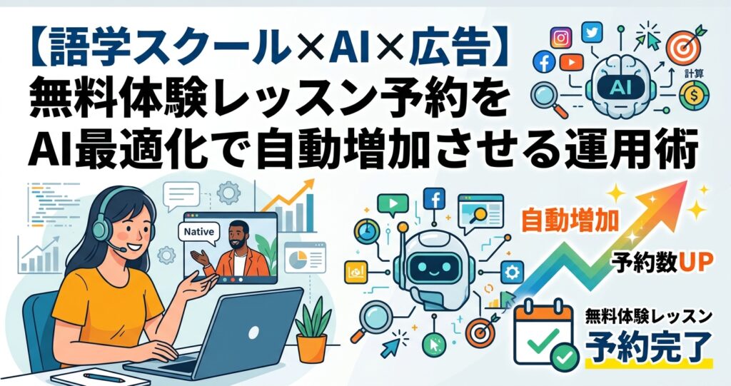 【語学スクール×AI×広告】無料体験レッスン予約をAI最適化で自動増加させる運用術