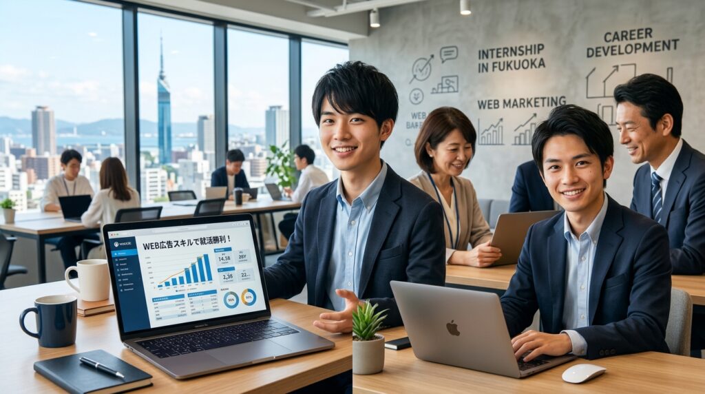 【久留米大学×インターン×2年生】久留米大2年生がWeb広告スキルで福岡の就活市場を勝ち抜く方法