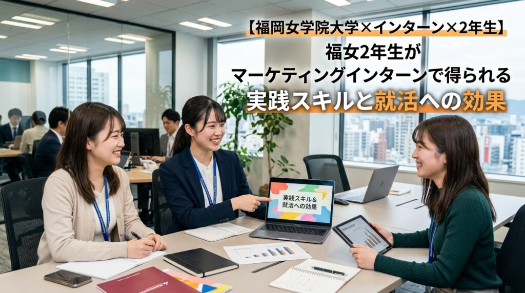 【福岡女学院大学×インターン×2年生】福女2年生がマーケティングインターンで得られる実践スキルと就活への効果