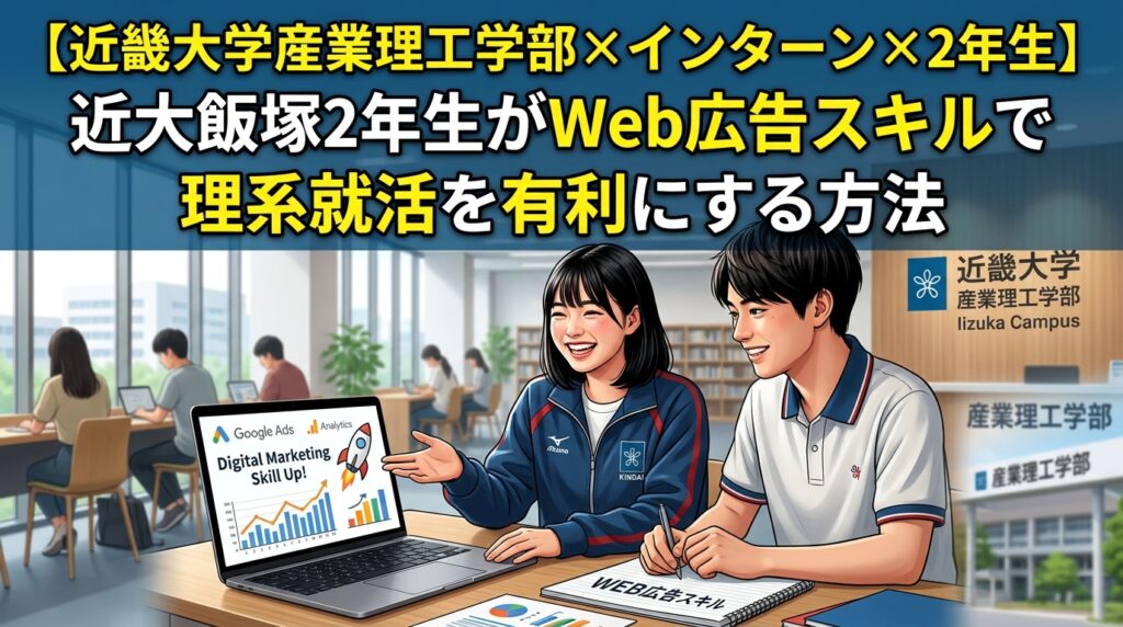 【近畿大学産業理工学部×インターン×2年生】近大飯塚2年生がWeb広告スキルで理系就活を有利にする方法