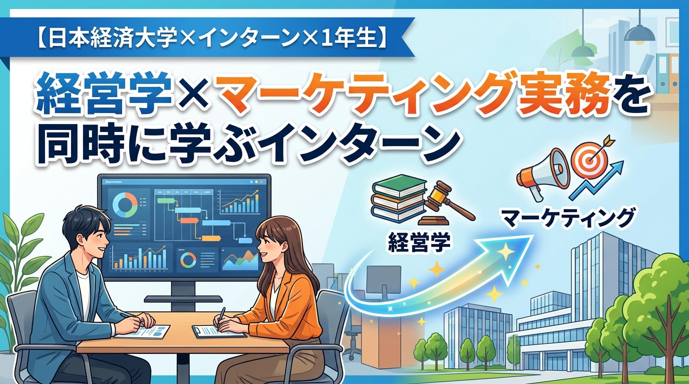 【日本経済大学×インターン×1年生】日本経済大学1年生が経営学×マーケティング実務を同時に学ぶインターン