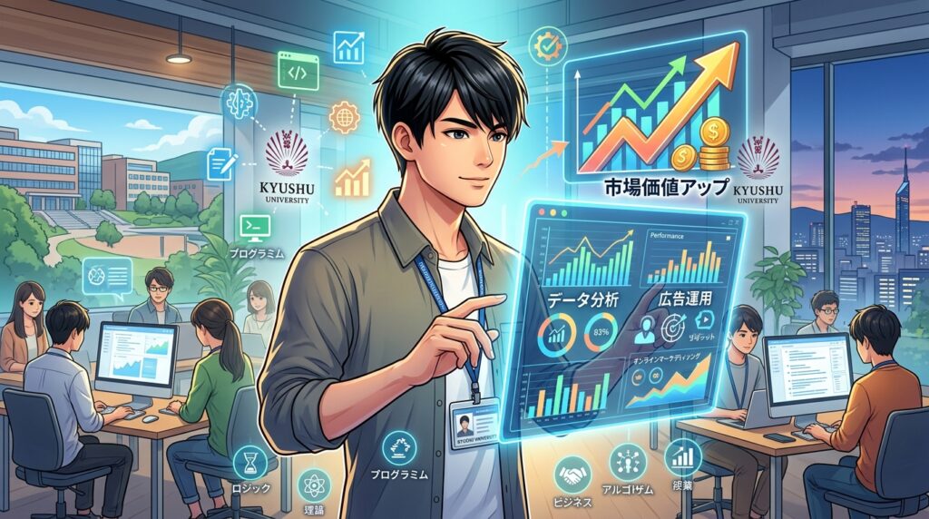 【九州大学×インターン×理系男子】九大理系男子がデータ分析×広告運用のインターンで市場価値を上げる方法