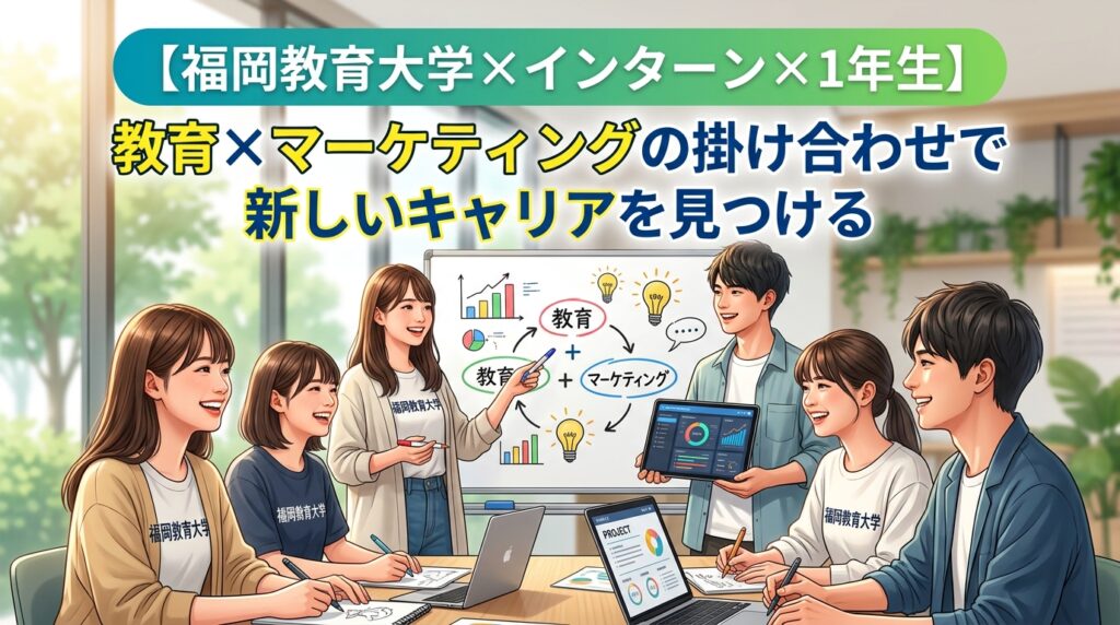 【福岡教育大学×インターン×1年生】福岡教育大学1年生が教育×マーケティングの掛け合わせで新しいキャリアを見つける