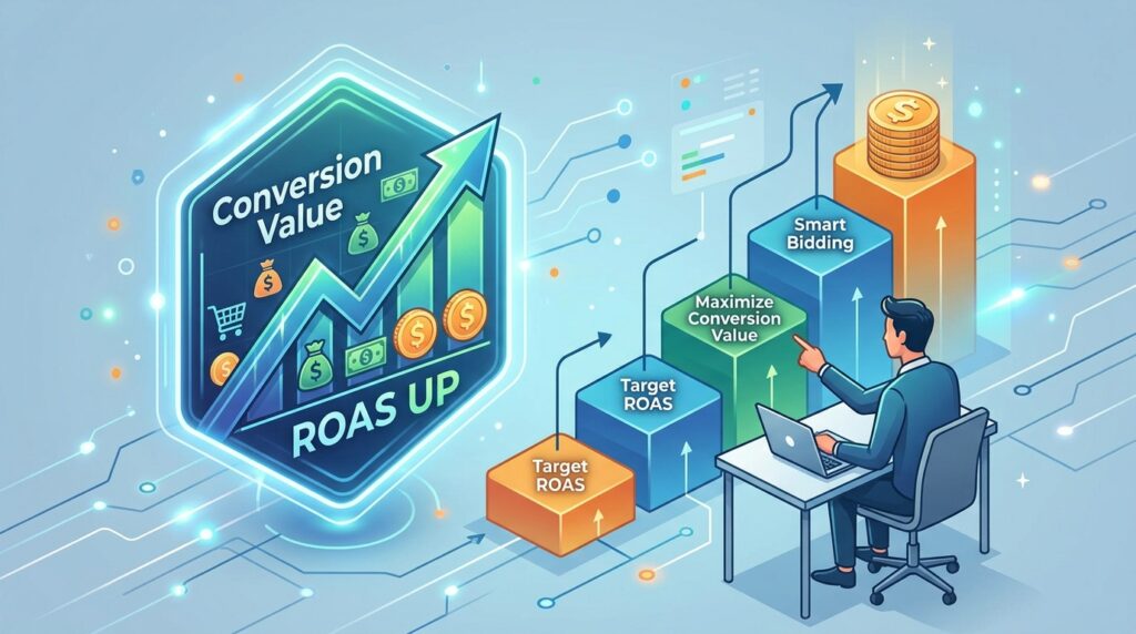 コンバージョン価値最適化とROAS向上のための入札戦略