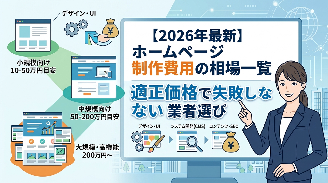 【2026年最新】ホームページ制作費用の相場一覧｜適正価格で失敗しない業者選び