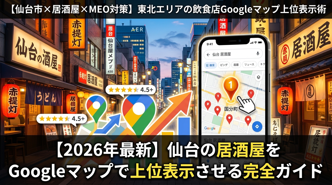 【仙台市×居酒屋×MEO対策】東北エリアの飲食店Googleマップ上位表示術