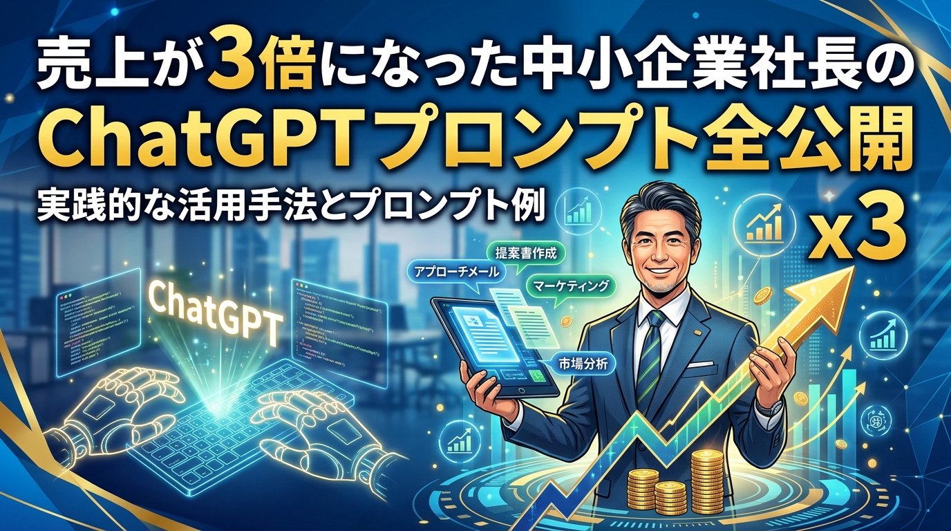 売上が3倍になった中小企業社長のChatGPTプロンプト全公開
