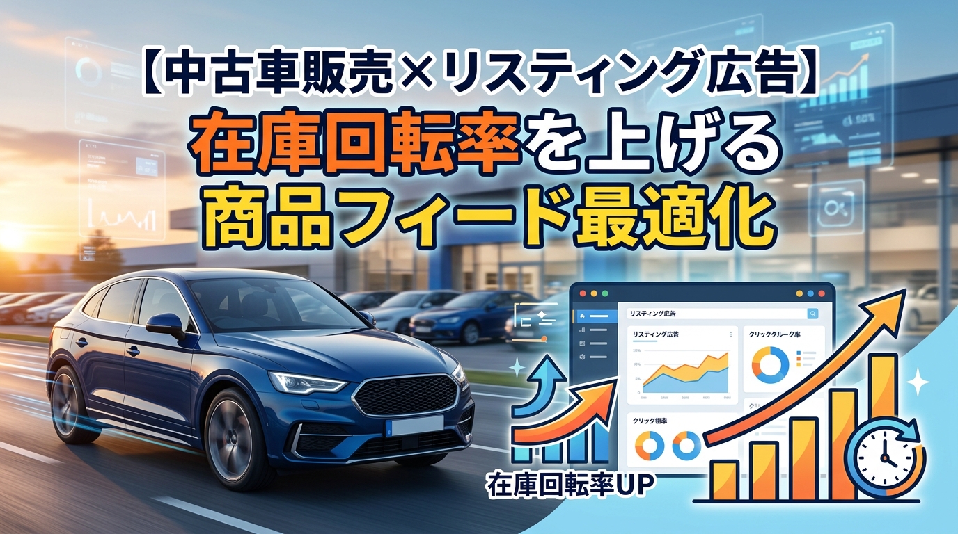 【中古車販売×リスティング広告】在庫回転率を上げる商品フィード最適化