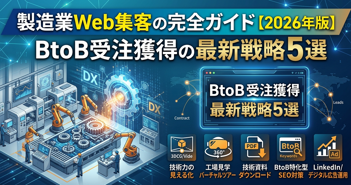 製造業Web集客の完全ガイド【2026年版】BtoB受注獲得の最新戦略5選