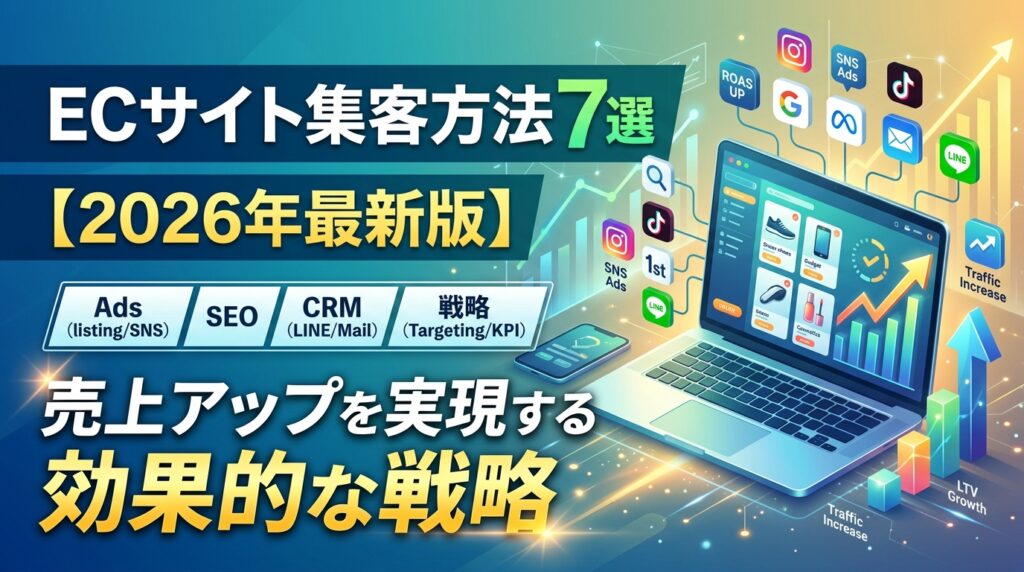 ECサイト集客方法7選【2026年最新版】売上アップを実現する効果的な戦略