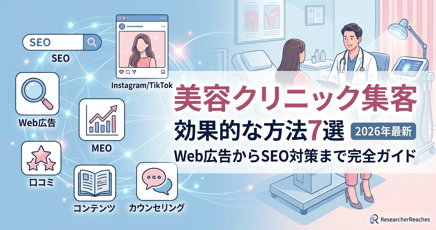 美容クリニック集客の効果的な方法7選【2026年最新】Web広告からSEO対策まで完全ガイド