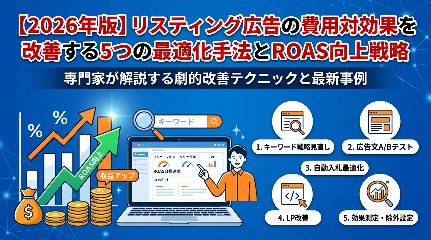 【2026年版】リスティング広告の費用対効果を改善する5つの最適化手法とROAS向上戦略