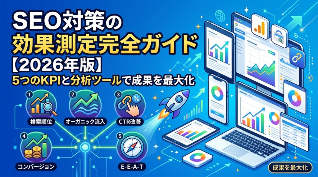 SEO対策の効果測定完全ガイド【2026年版】5つのKPIと分析ツールで成果を最大化