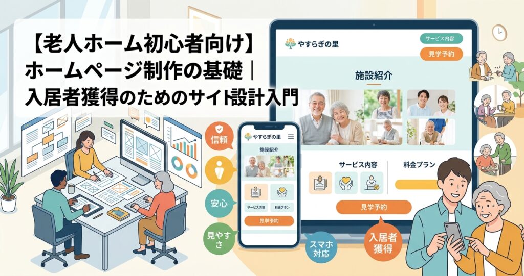 【老人ホーム初心者向け】ホームページ制作の基礎｜入居者獲得のためのサイト設計入門
