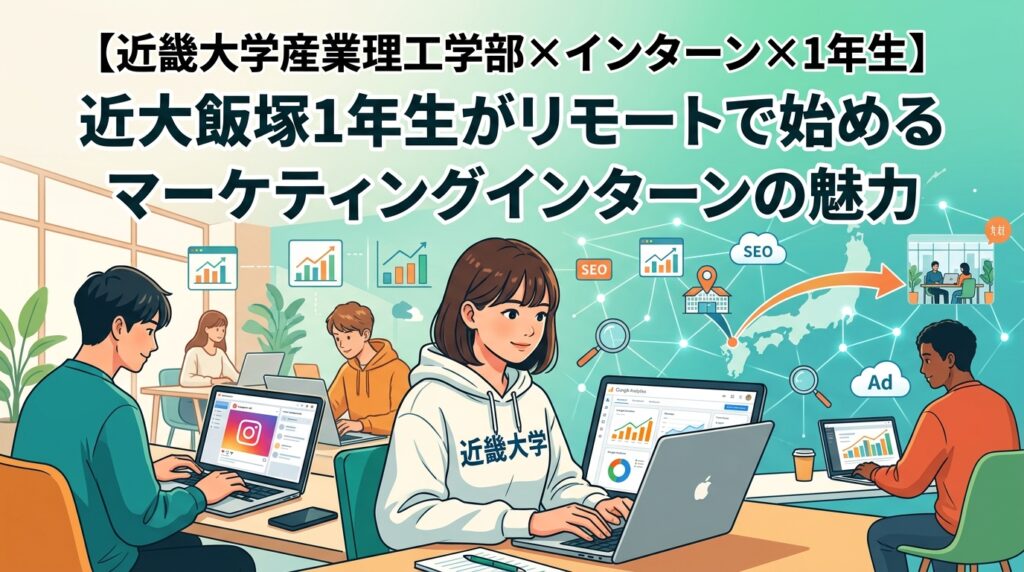 【近畿大学産業理工学部×インターン×1年生】近大飯塚1年生がリモートで始めるマーケティングインターンの魅力