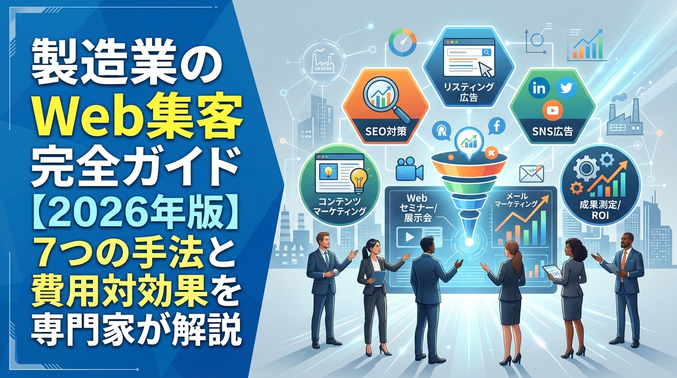 製造業のWeb集客完全ガイド【2026年版】7つの手法と費用対効果を専門家が解説