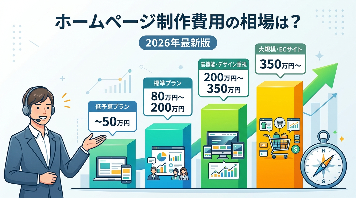 ホームページ制作費用の相場は？2026年最新版【予算別プラン完全ガイド】