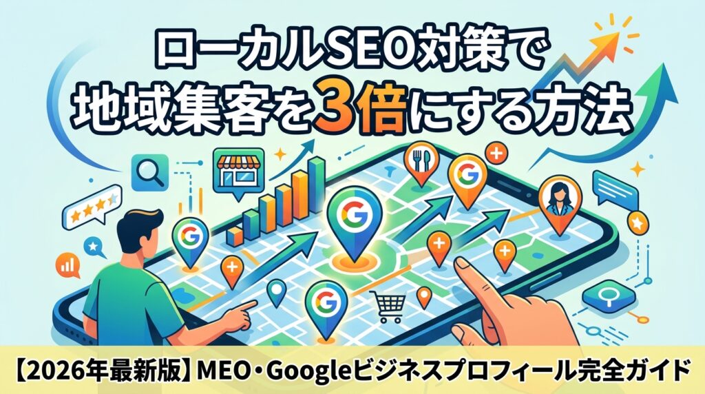 ローカルSEO対策で地域集客を3倍にする方法【2026年最新版】MEO・Googleビジネスプロフィール完全ガイド