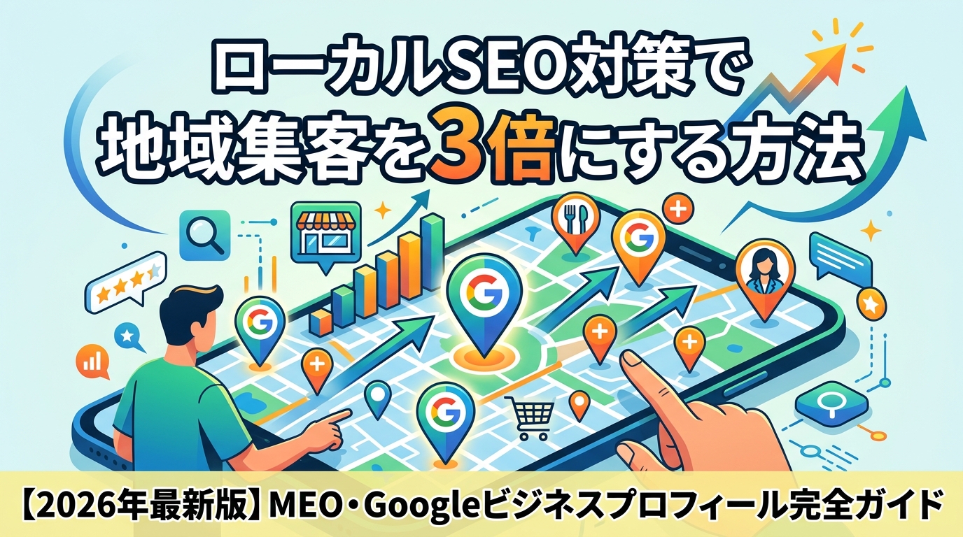 ローカルSEO対策で地域集客を3倍にする方法【2026年最新版】MEO・Googleビジネスプロフィール完全ガイド