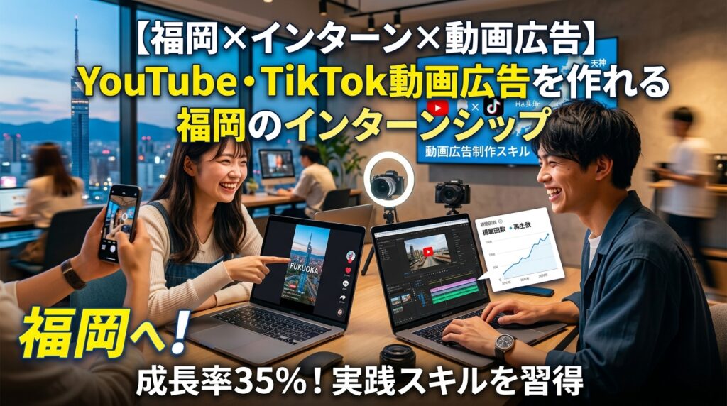 【福岡×インターン×動画広告】YouTube・TikTok動画広告を作れる福岡のインターンシップ
