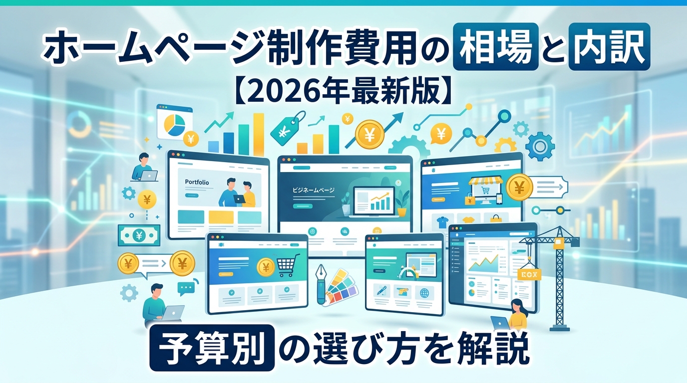 ホームページ制作費用の相場と内訳【2026年最新版】予算別の選び方を解説