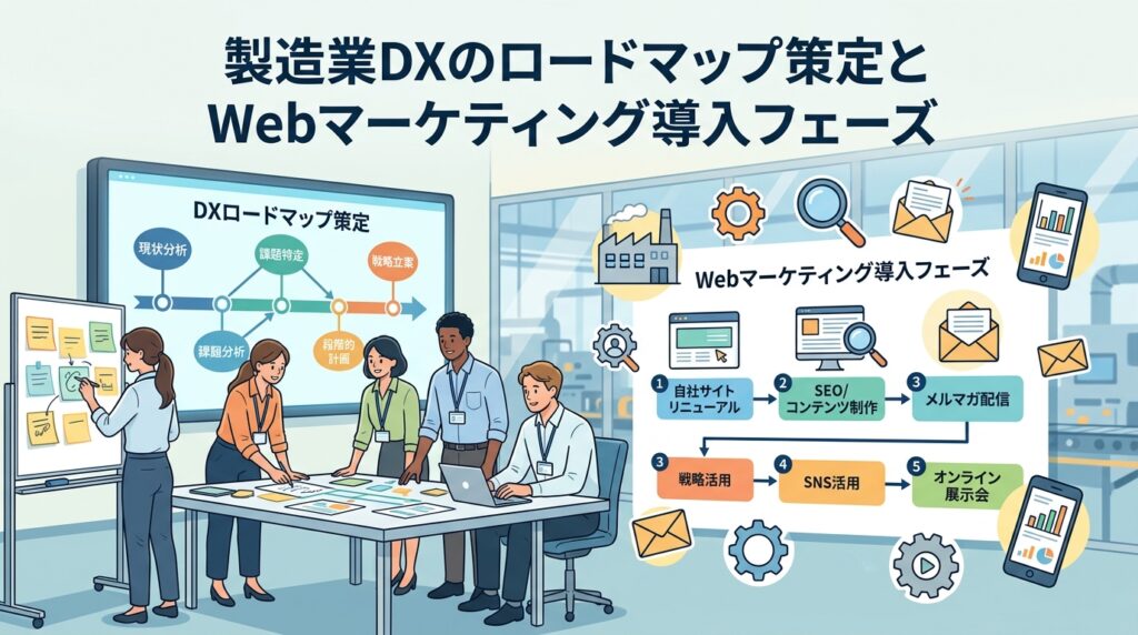 製造業DXのロードマップ策定とWebマーケティング導入フェーズ