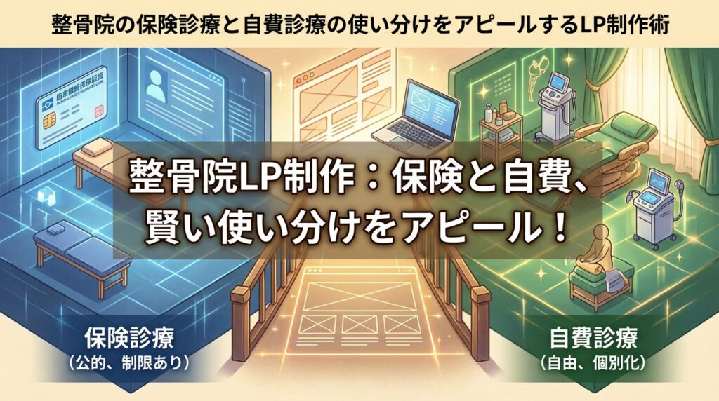 整骨院の保険診療と自費診療の使い分けをアピールするLP制作術