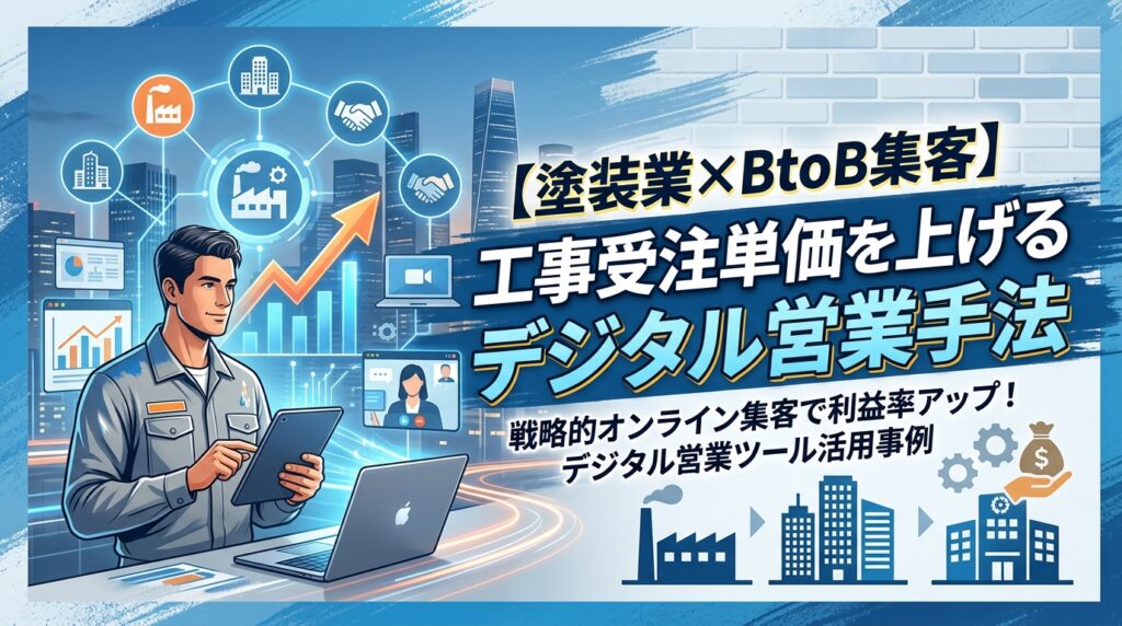 【塗装業×BtoB集客】工事受注単価を上げるデジタル営業手法