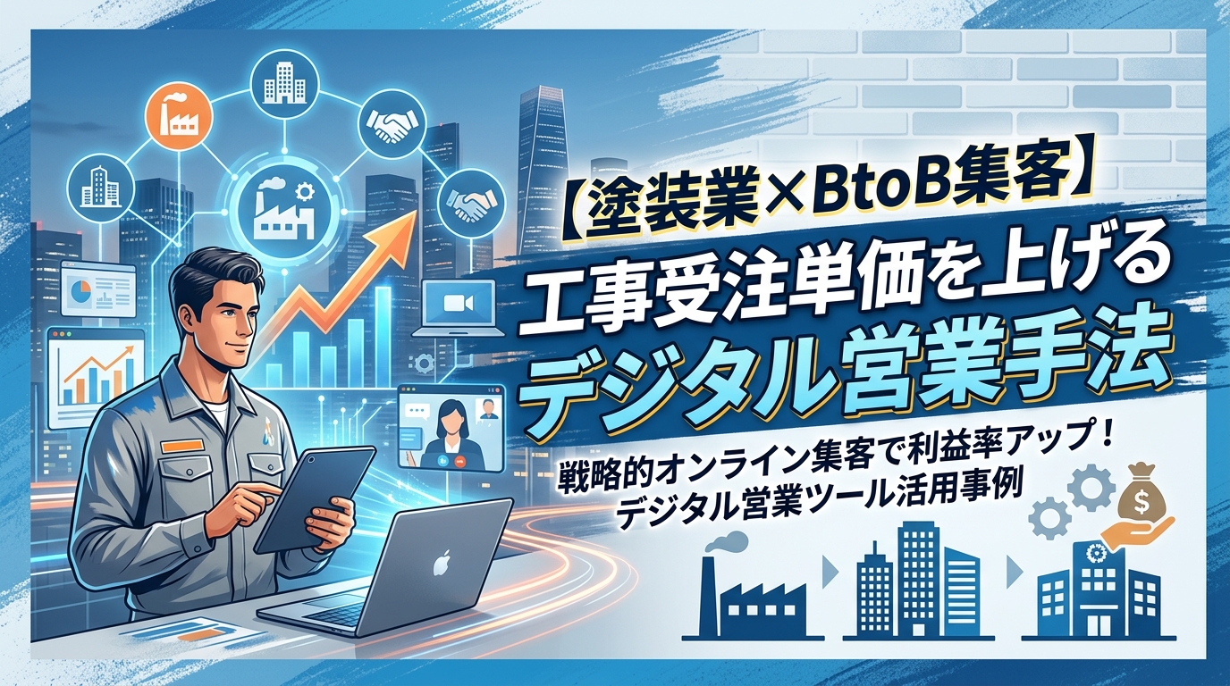 【塗装業×BtoB集客】工事受注単価を上げるデジタル営業手法