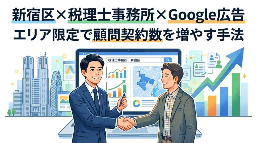 【新宿区×税理士事務所×Google広告】エリア限定で顧問契約数を2倍にする手法