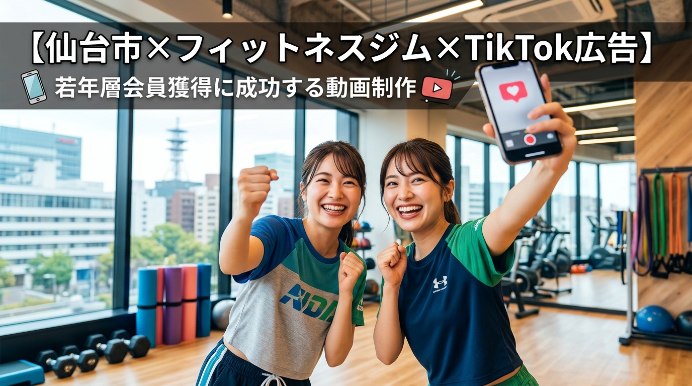 【仙台市×フィットネスジム×TikTok広告】若年層会員獲得に成功する動画制作