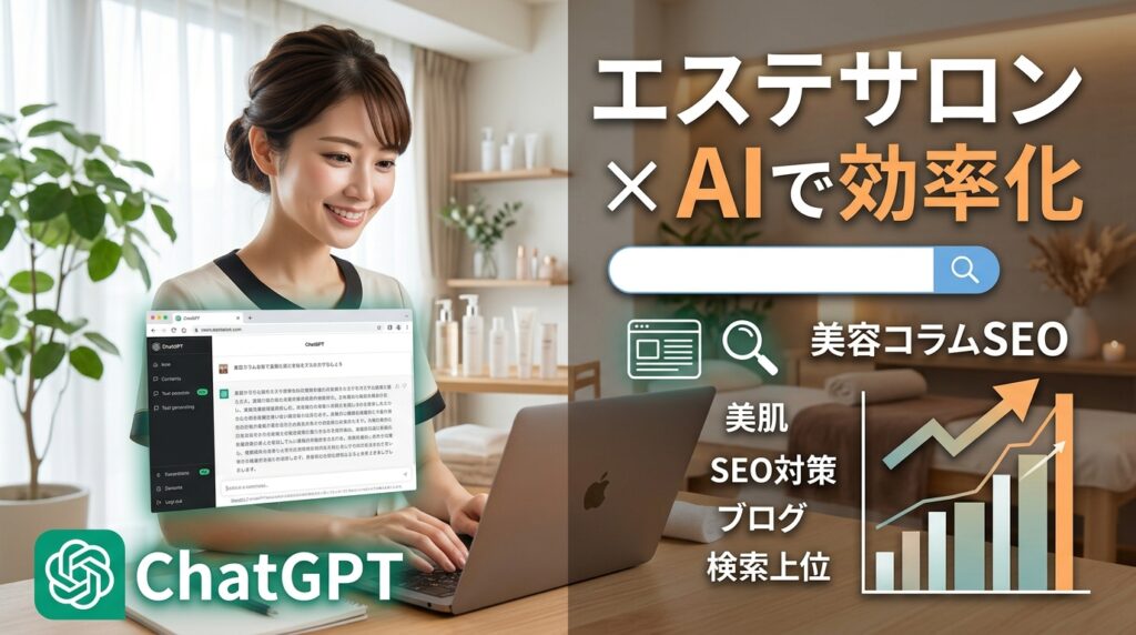 【エステサロン×ChatGPT×SEO】美容コラムをAIで効率的に書いて検索上位を狙う手法