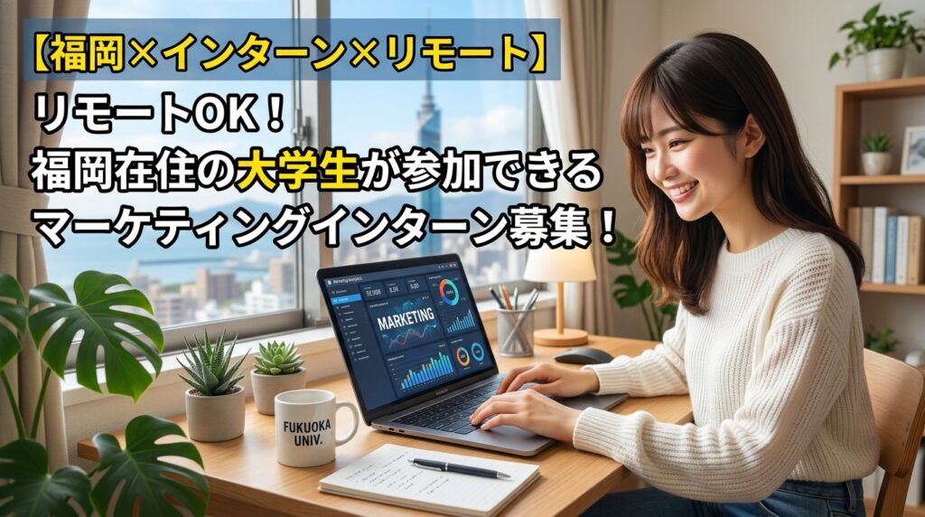 【福岡×インターン×リモート】リモートOK！福岡在住の大学生が参加できるマーケティングインターン