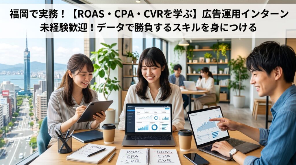 【福岡×インターン×ROAS】ROAS・CPA・CVRを実務で学べる福岡の広告運用インターン