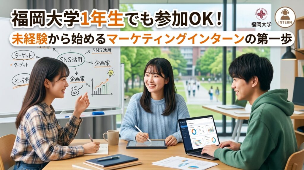 【福岡大学×インターン×1年生】福岡大学1年生でも参加OK！未経験から始めるマーケティングインターンの第一歩