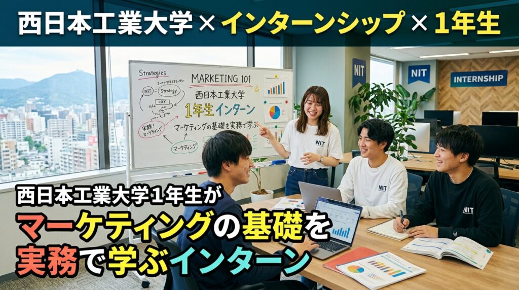 【西日本工業大学×インターン×1年生】西日本工業大学1年生がマーケティングの基礎を実務で学ぶインターン