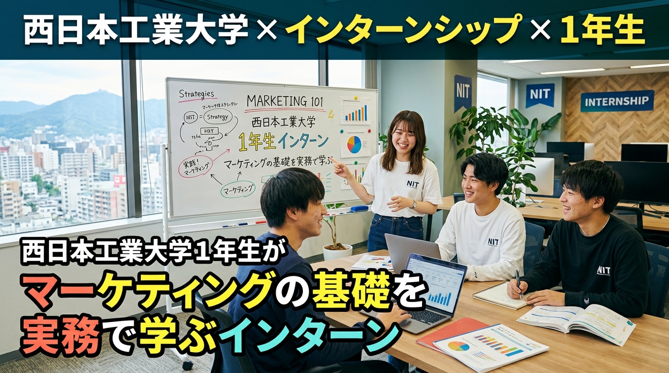 【西日本工業大学×インターン×1年生】西日本工業大学1年生がマーケティングの基礎を実務で学ぶインターン
