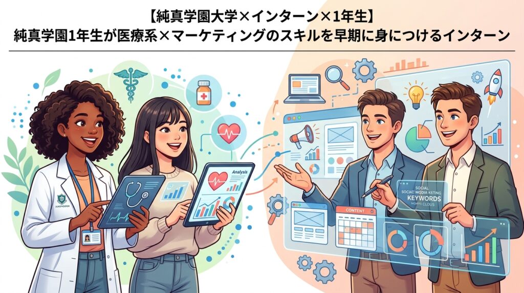 【純真学園大学×インターン×1年生】純真学園1年生が医療系×マーケティングのスキルを早期に身につけるインターン