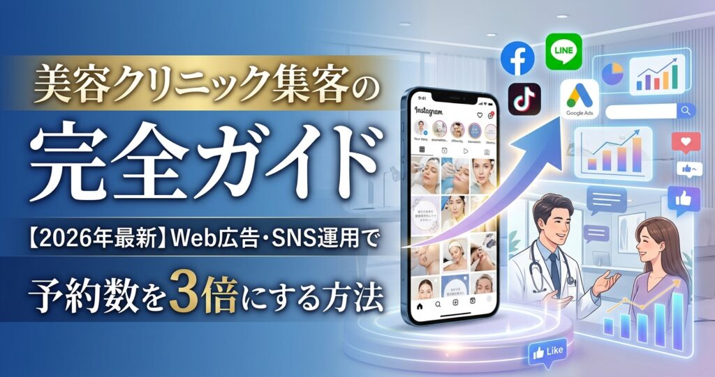 美容クリニック集客の完全ガイド【2026年最新】Web広告・SNS運用で予約数を3倍にする方法