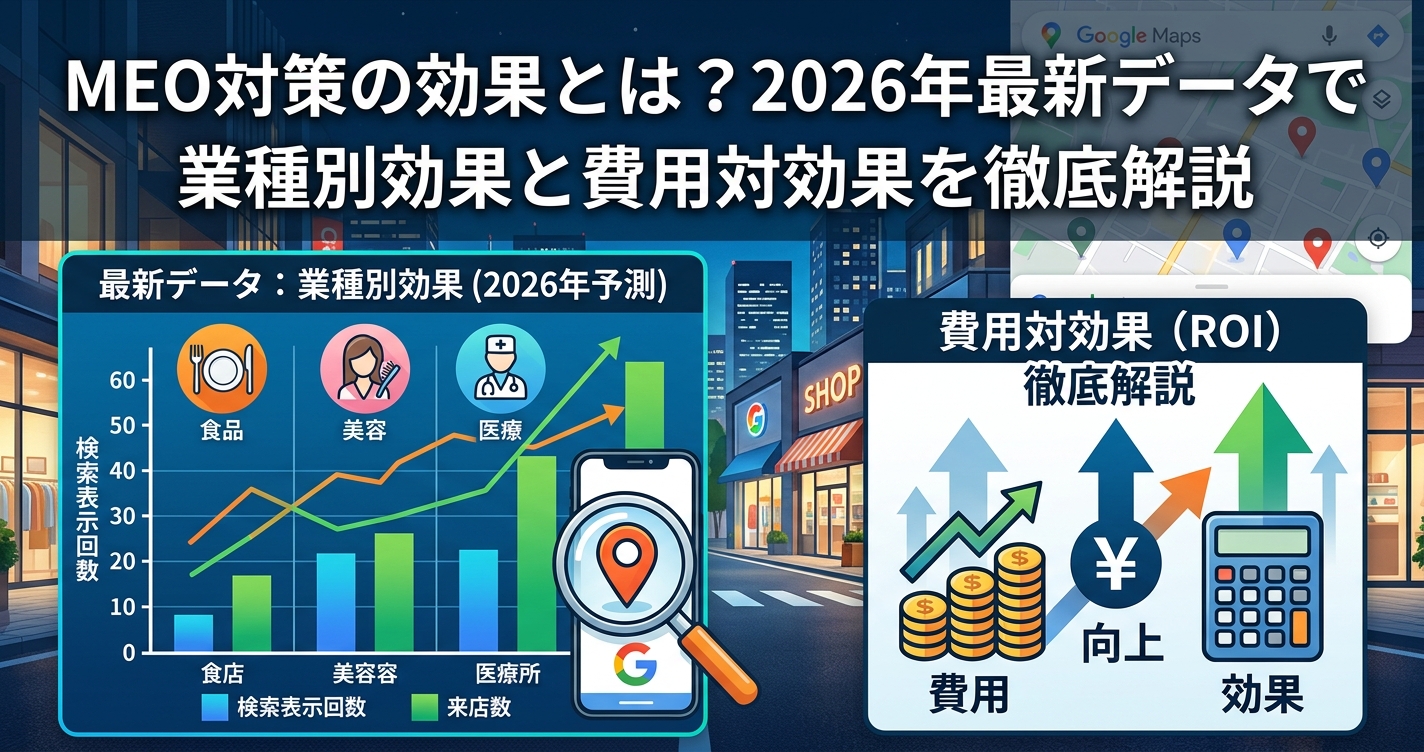 MEO対策の効果とは？2026年最新データで業種別効果と費用対効果を徹底解説
