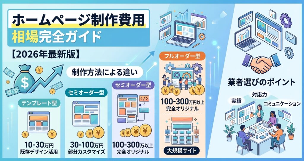 ホームページ制作費用の相場完全ガイド【2026年最新版】適正価格で成功する業者選びのポイント