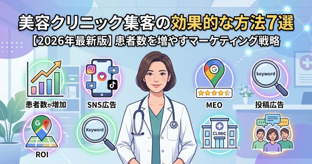 美容クリニック集客の効果的な方法7選【2026年最新版】患者数を増やすマーケティング戦略