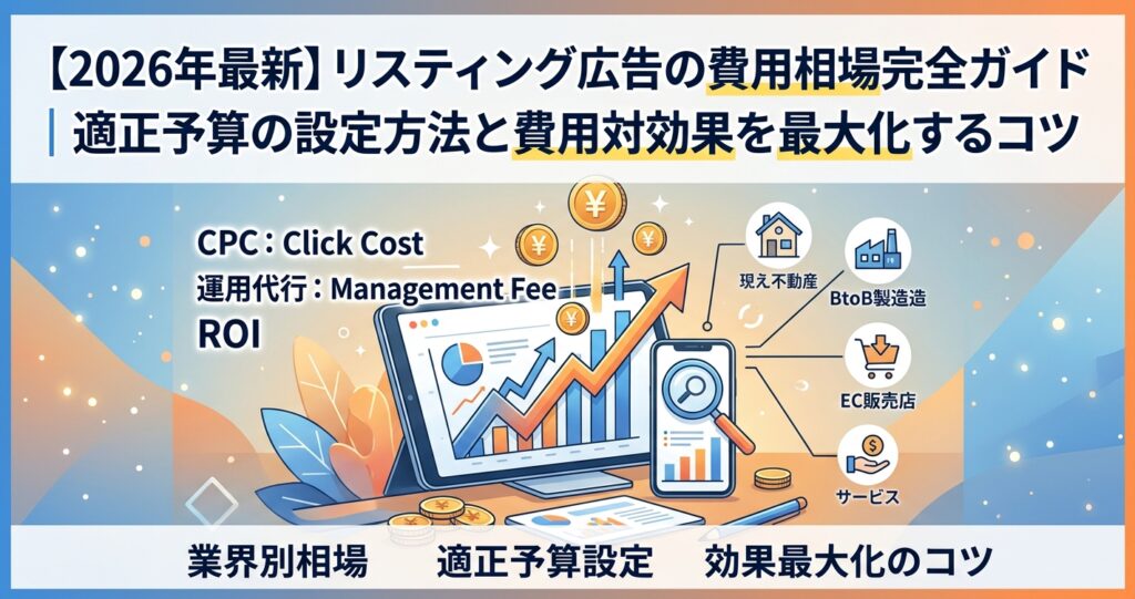 【2026年最新】リスティング広告の費用相場完全ガイド｜適正予算の設定方法と費用対効果を最大化するコツ