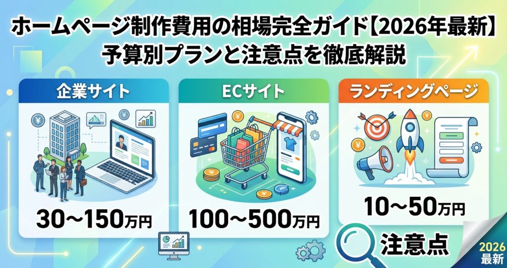 ホームページ制作費用の相場完全ガイド【2026年最新】予算別プランと注意点を徹底解説